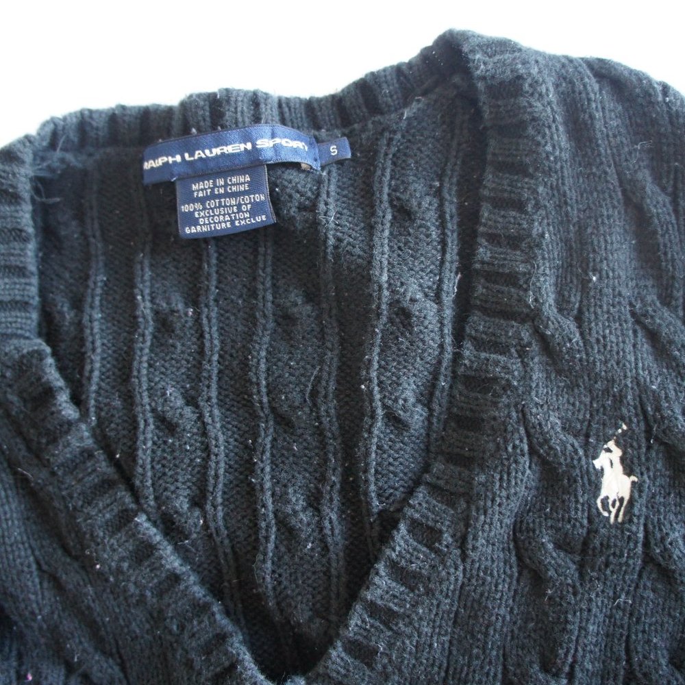 Polo Ralph Lauren Black Cable Knit Sweater